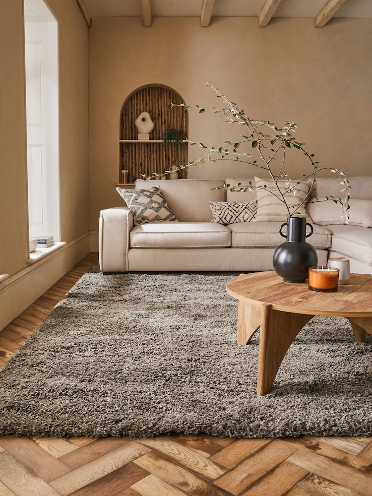Mink Brown Dark Natural Premium Cosy Shaggy Rug - Image 1 of 12