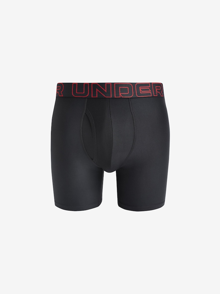 Under Armour Red/Grey Performance Tech Boxers 3 Pack - Image 3 of 7