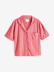 Pink Heart Towelling Button Through Short Set Pyjamas - Image 7 of 9