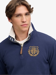 Superdry Blue Gothic Varsity Half Zip Sweatshirt - Image 4 of 6