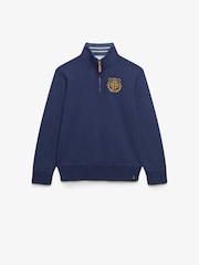 Superdry Blue Gothic Varsity Half Zip Sweatshirt - Image 5 of 6