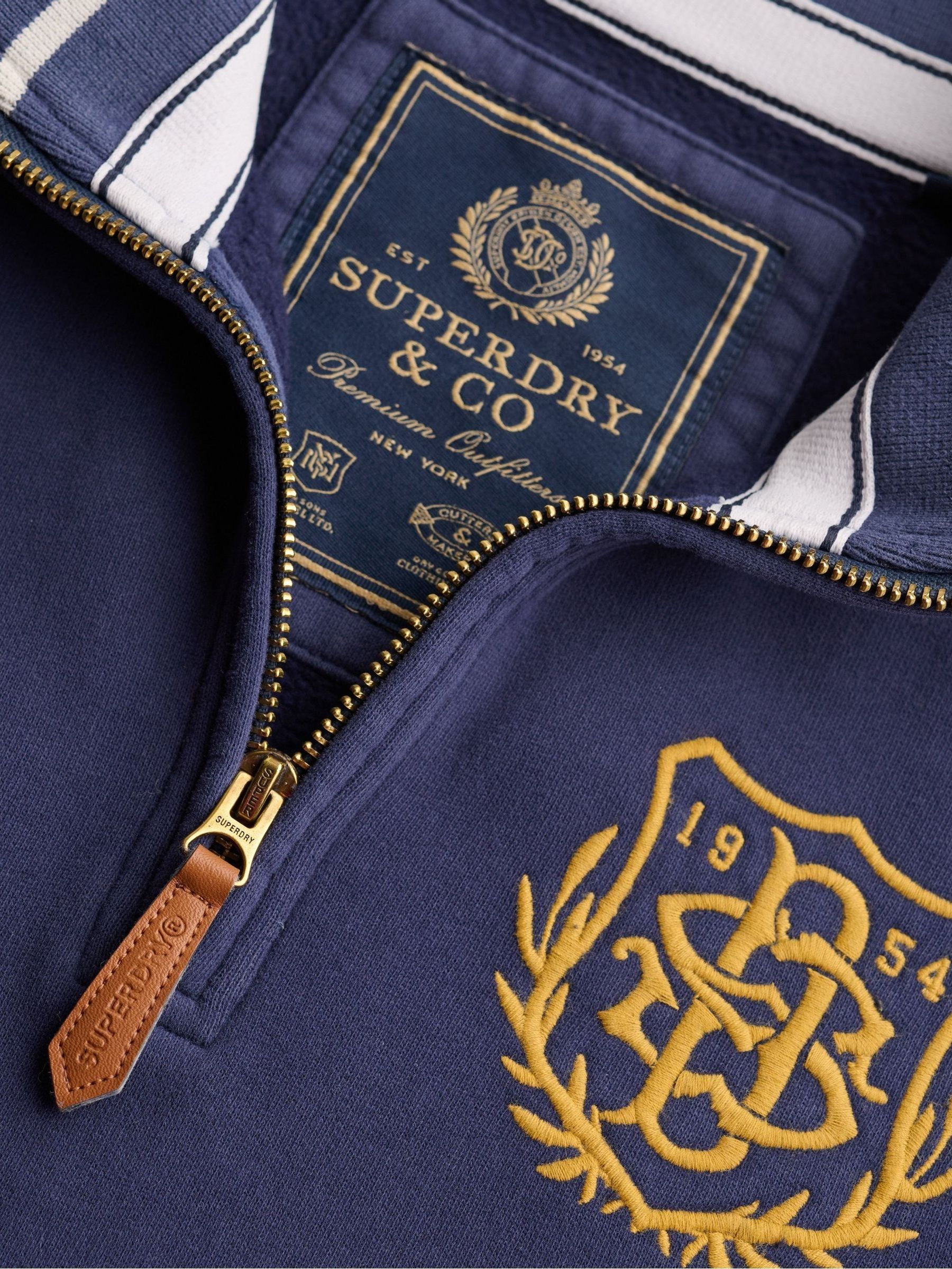 Buy Superdry Blue Gothic Varsity Half Zip Sweatshirt from Next USA
