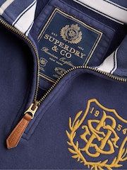 Superdry Blue Gothic Varsity Half Zip Sweatshirt - Image 6 of 6
