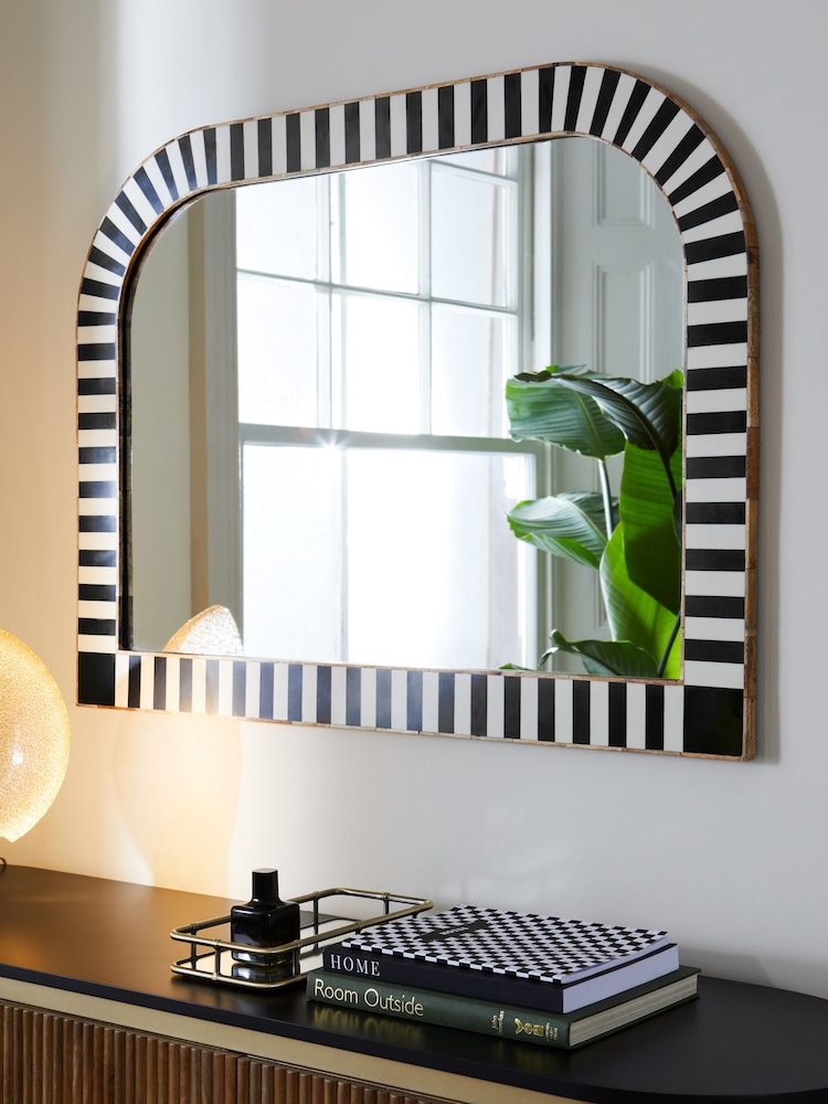 Rockett St George Black/White Inlay Mirror - Image 1 of 3