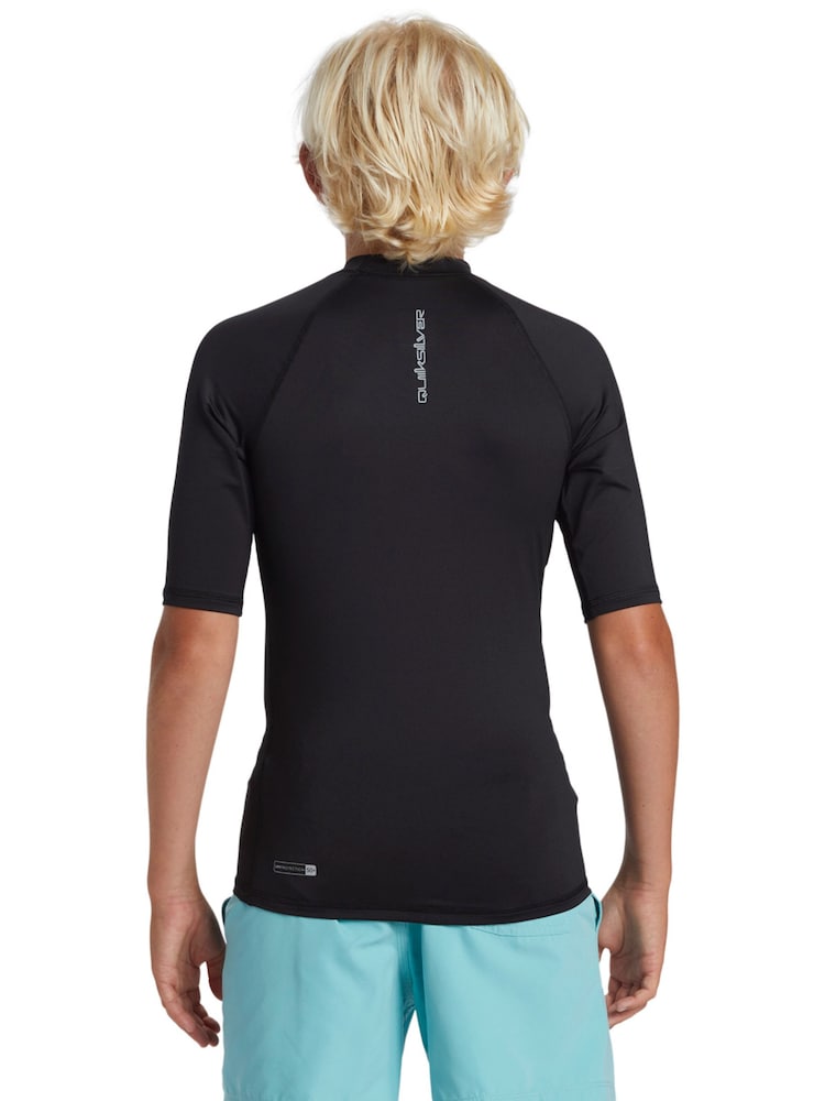 Quiksilver Black Boys Youth Short Sleeve UPF50 Rash Vest - Image 2 of 6