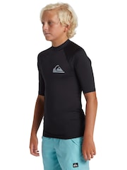 Quiksilver Black Boys Youth Short Sleeve UPF50 Rash Vest - Image 3 of 6