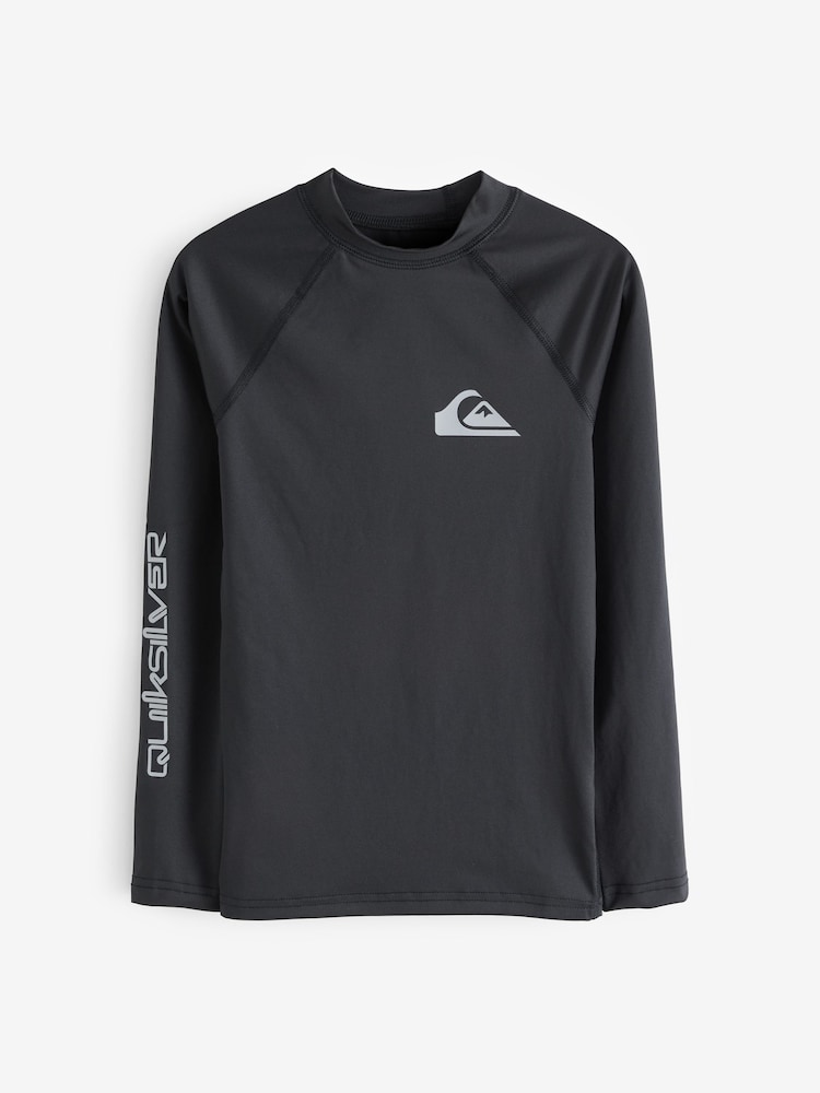 Schwarz - Quiksilver Jungen Jugendliche Langärmeliges Sonnenschutzshirt - Bild 1 von 4 Schwarz - Quiksilver Jungen Jugendliche Langärmeliges Sonnenschutzshirt - Bild 1 von 4