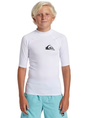 Белый - Quiksilver солнцезащитный топ для мальчиков с короткими рукавами UPF50 - Изображение 1 из 6