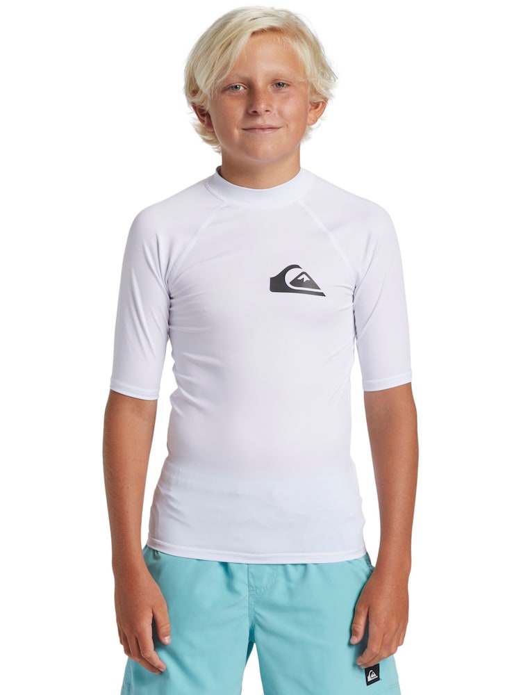 Белый - Quiksilver солнцезащитный топ для мальчиков с короткими рукавами UPF50 - Изображение 1 из 6
