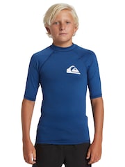 Синий - Quiksilver солнцезащитный топ для мальчиков с короткими рукавами UPF50 - Изображение 1 из 6
