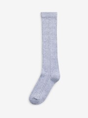 Grey 3 Pack Cotton Rich Pointelle Knee High School Socks - Image 2 of 2