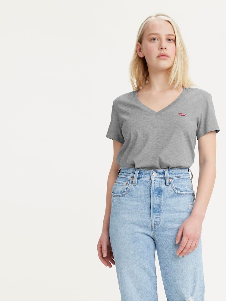 Levi's® Grey 100% Cotton V-Neck T-Shirts 2 Pack - Image 1 of 4