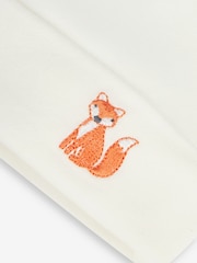 JoJo Maman Bébé Cream Fox Embroidered Cotton Baby Hat - Image 3 of 3