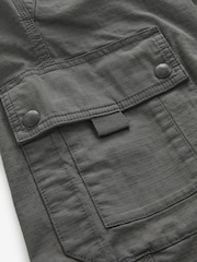 Charcoal Grey Belted Cargo Shorts - Image 10 of 12
