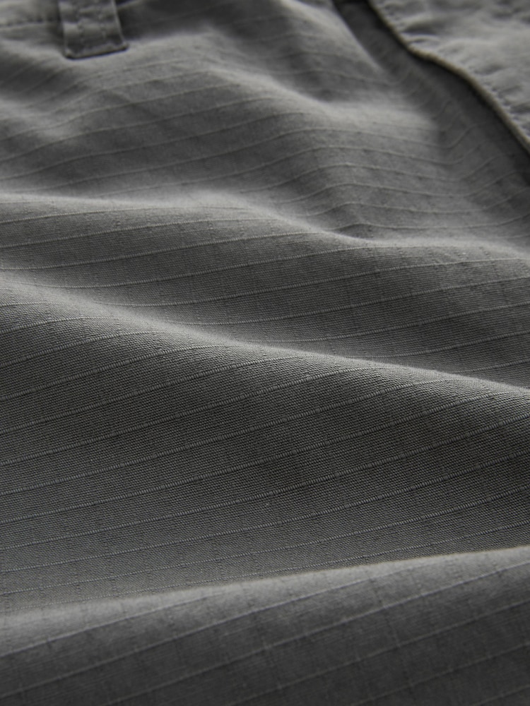 Charcoal Grey Belted Cargo Shorts - Image 12 of 12