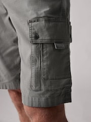 Charcoal Grey Belted Cargo Shorts - Image 5 of 12