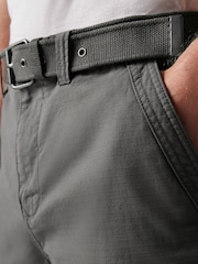 Charcoal Grey Belted Cargo Shorts - Image 6 of 12