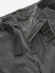 Charcoal Grey Belted Cargo Shorts - Image 8 of 12
