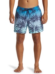 Quiksilver Blue Gradient Leaf Print Volley Shorts - Image 1 of 7