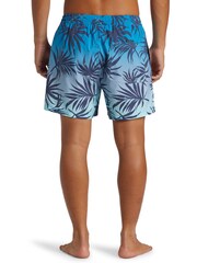 Quiksilver Blue Gradient Leaf Print Volley Shorts - Image 2 of 7