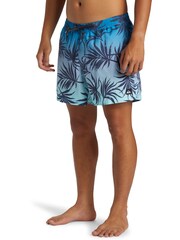 Quiksilver Blue Gradient Leaf Print Volley Shorts - Image 3 of 7
