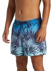Quiksilver Blue Gradient Leaf Print Volley Shorts - Image 4 of 7