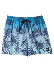 Quiksilver Blue Gradient Leaf Print Volley Shorts - Image 6 of 7