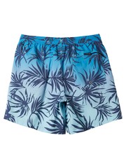 Quiksilver Blue Gradient Leaf Print Volley Shorts - Image 7 of 7