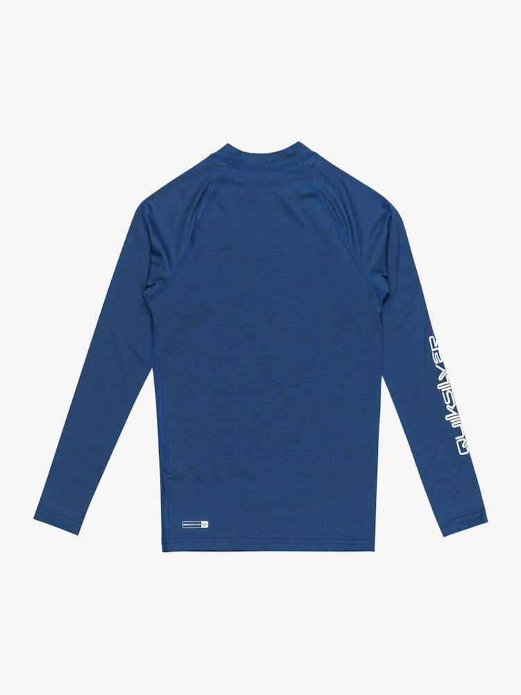 Quiksilver Blue Boys Youth Long Sleeve Rash Vest - Image 2 of 2