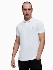 AllSaints White Reform Polo Shirt - Image 1 of 6