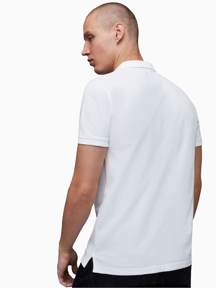 AllSaints White Reform Polo Shirt - Image 2 of 6
