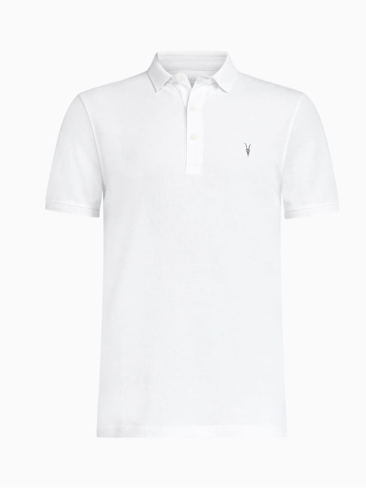 AllSaints White Reform Polo Shirt - Image 6 of 6