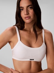 Calvin Klein White Lightly Lined Bralette - Icon Stretch Lace - Image 3 of 6