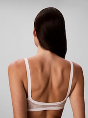 Calvin Klein White Lightly Lined Bralette - Icon Stretch Lace - Image 4 of 6