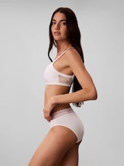 Calvin Klein White Lightly Lined Bralette - Icon Stretch Lace - Image 5 of 6