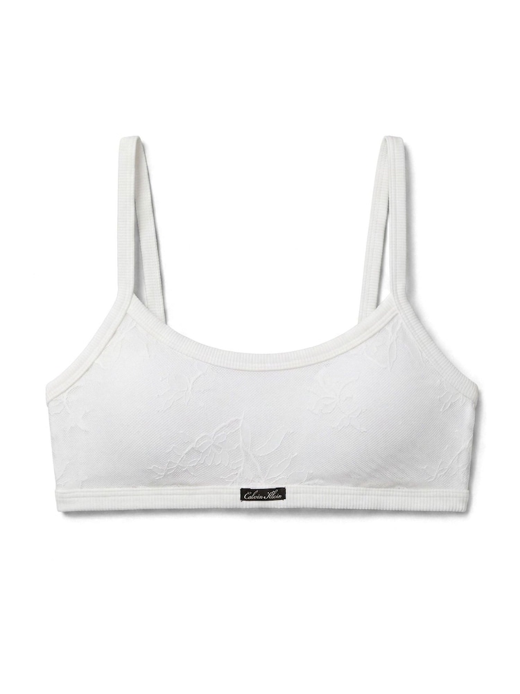 Calvin Klein White Lightly Lined Bralette - Icon Stretch Lace - Image 6 of 6 Calvin Klein White Lightly Lined Bralette - Icon Stretch Lace - Image 6 of 6