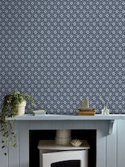Laura Ashley Dusky Seaspray Blue Whitebrook 10M Wallpaper - Image 1 of 4