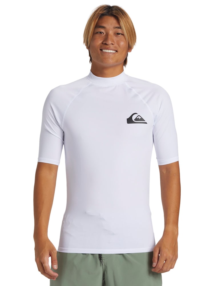 Quiksilver White Short Sleeve UPF50 Rash Vest - Image 1 of 6