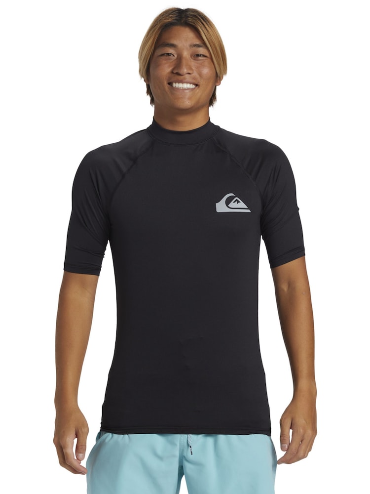 Quiksilver Black Short Sleeve UPF50 Rash Vest - Image 1 of 6