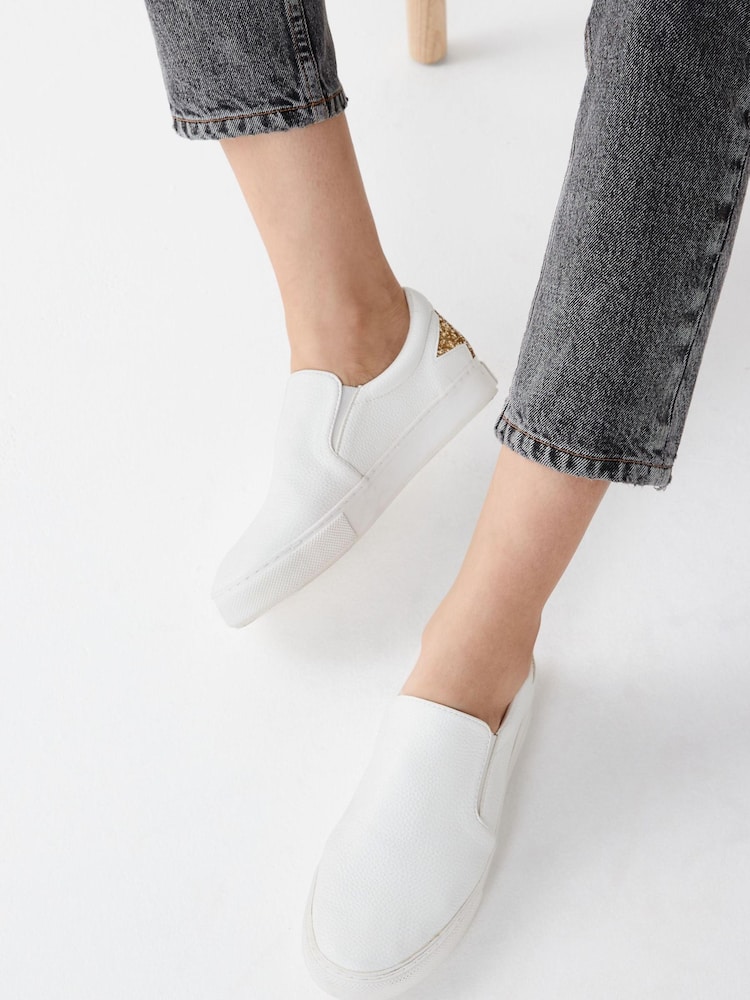 Weiß/gold - Forever Comfort® Turnschuhe zum Hineinschlüpfen - Bild 1 von 7