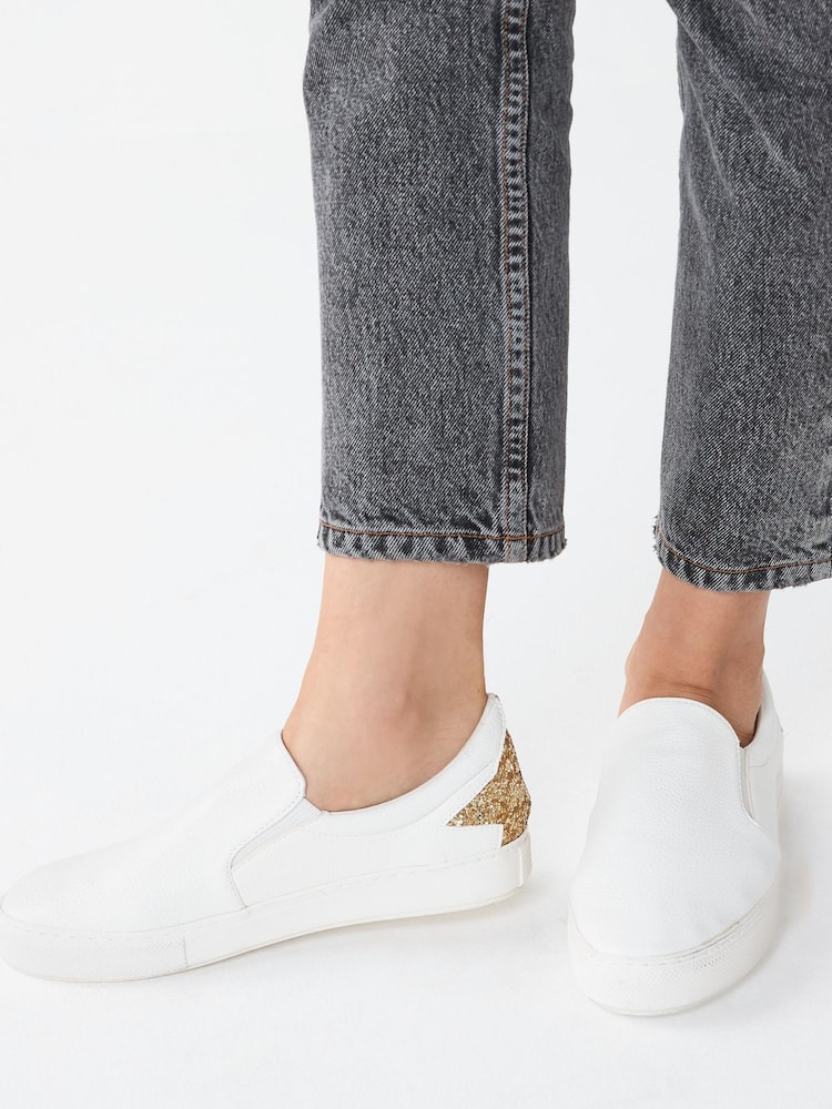 Weiß/gold - Forever Comfort® Turnschuhe zum Hineinschlüpfen - Bild 2 von 7