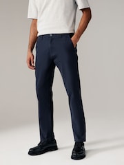 Navy Blue/Grey Charcoal Slim Fit Stretch Chino Trousers 2 Pack - Image 4 of 10