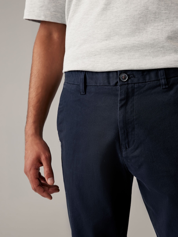 Navy Blue/Grey Charcoal Slim Fit Stretch Chino Trousers 2 Pack - Image 6 of 10
