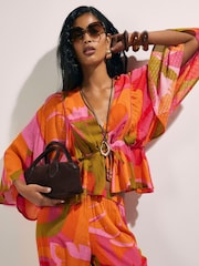 River Island Leaf Print Kaftan Top - 圖片 3/4