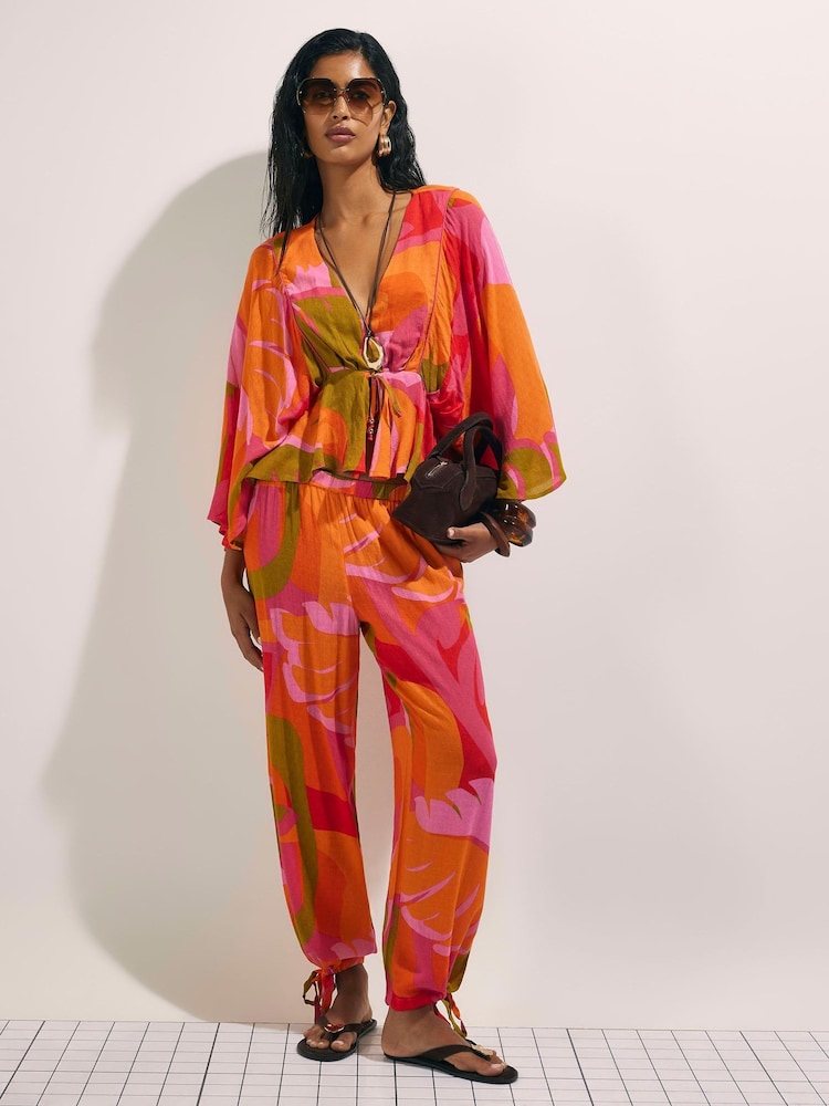 River Island Leaf Print Kaftan Top - 圖片 4/4