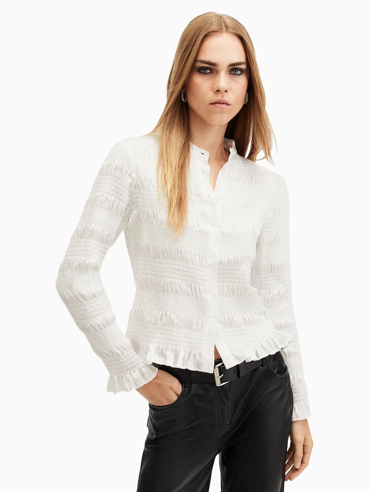 AllSaints White Meg Shirt - Image 1 of 6 AllSaints White Meg Shirt - Image 1 of 6