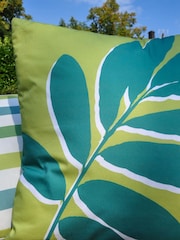 Fusion Green 100% Cotton Leaf Print Cushion - Image 2 of 4