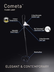 Daylight Company Black Cometa Floor Reading Lamp - Image 3 of 5