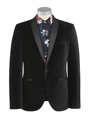 Black Slim Velvet Jacket - Image 12 of 12