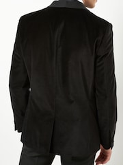 Black Slim Velvet Jacket - Image 3 of 12